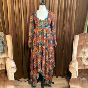 70s style floral boho dress